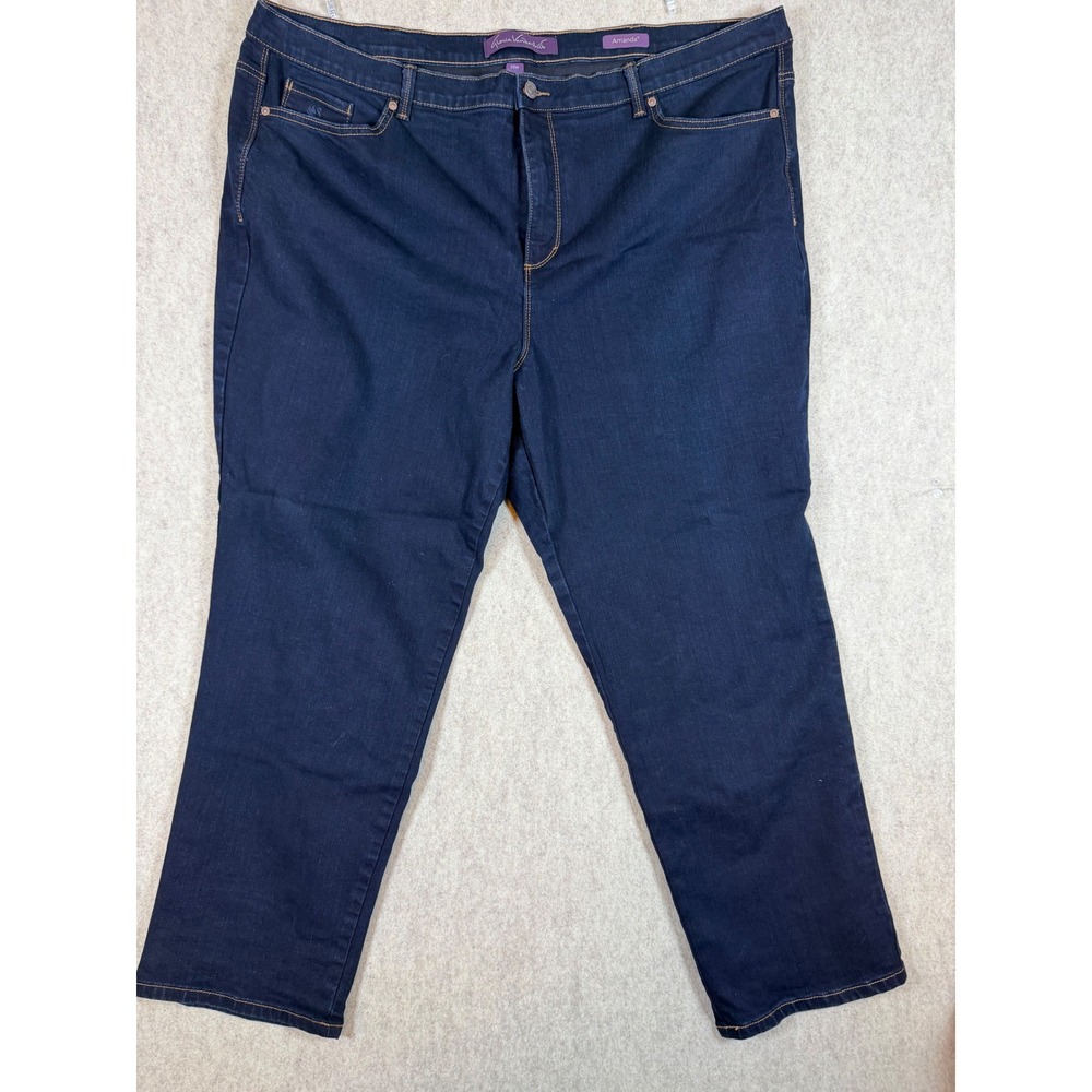 P91. Gloria Vanderbilt Amanda High Rise Tapered Leg Jeans Dark Wash Indigo 24W